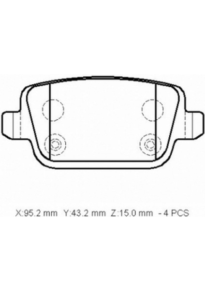 Ford Mondeo- 07/11 Arka Fren Balatası 1.6/1.8/2.0/2,3/2.5cc (DISK)(95,2X43,2X15)(BRAMAX) 1477803