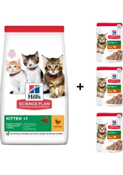 Kitten Science Plan Tavuk Etli Yavru Kedi Maması 3kg + 3 Adet Yaş Mama