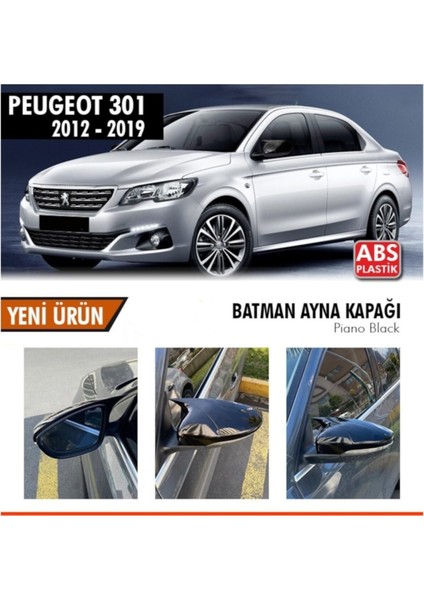 Peugeot 301 Batman Yarasa Ayna Kapağı Piano Black