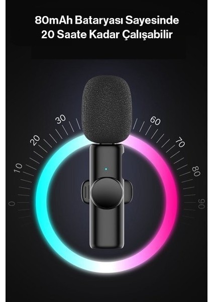 K11 Type-C Android Youtube Tiktok Yayın Kablosuz Yaka Mikrofonu modelleri