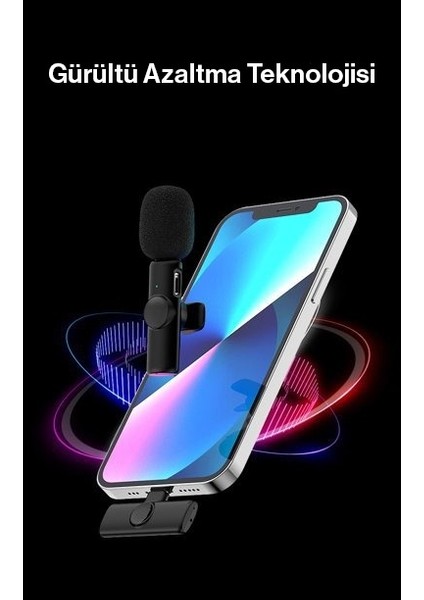K11 Type-C Android Youtube Tiktok Yayın Kablosuz Yaka Mikrofonu indirimleri