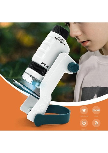 Çocuk Bilim Mikroskobu Oyuncak Kiti 60X-120X Kadınlar Için Beyazlar Için Eğitim Oyuncak (Yurt Dışından) modelleri