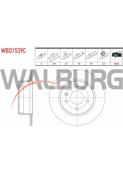 Mercedes S Serısı (W126) 380 Se 5 Bijon 279X10X67X70 81-91 Fren Diski Arka Düz Kaplamalı 11550072