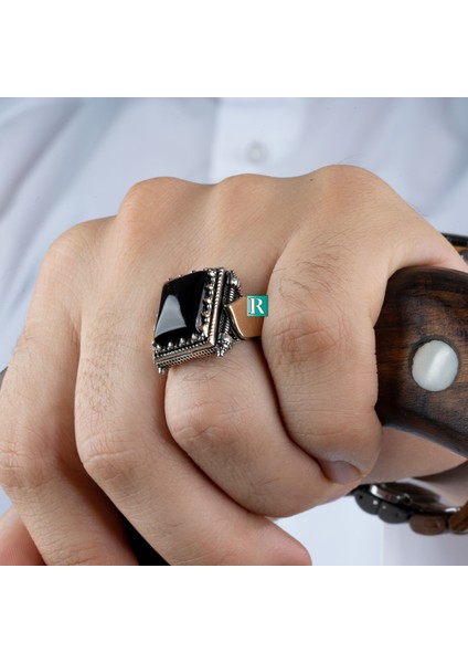 925 Ayar Gümüş Erkek Yüzük Şık Imame Dekoru Yüksek Kaliteli Hediyelik Takı Mücevher