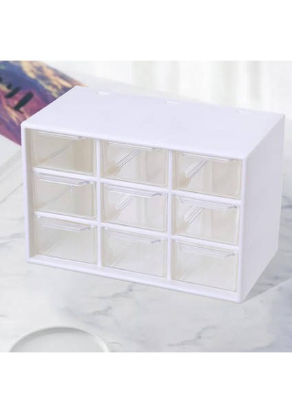 Masaüstü Çekmece Kutusu Toz Geçirmez Ev Kitapları Ev Kitapları Ev Ofisi 9 Izgara Beyaz (Yurt Dışından) fiyatları