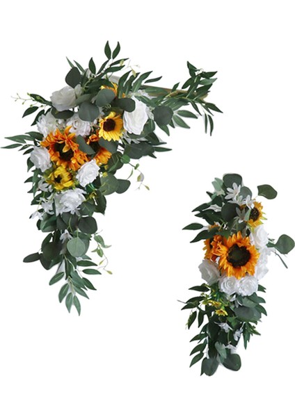 2pcs Ipek Çiçek Yağma Kemeri Düğün Için Asılı Hoş Geldiniz Işareti Dekorasyon Gülü (Yurt Dışından)