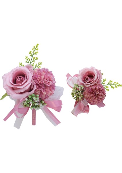 Bilek Korsage Boutonniere Düğün Çiçek Düğün Aksesuarları Dekor Işığı 15X12CM (Yurt Dışından)