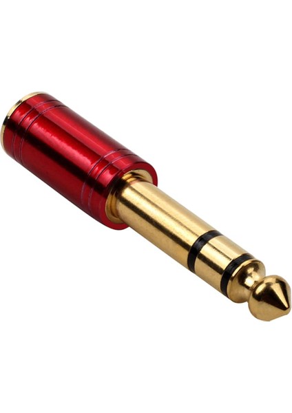 Metal 6.35MM Erkek - 3.5mm Kadın Kulaklık Adaptör Dönüştürücü Converte Fiş Kırmızı (Yurt Dışından) fiyatları