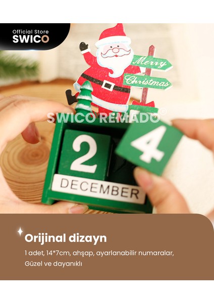 Ahşap Takvim Noel Dekorasyonu (Yurt Dışından)