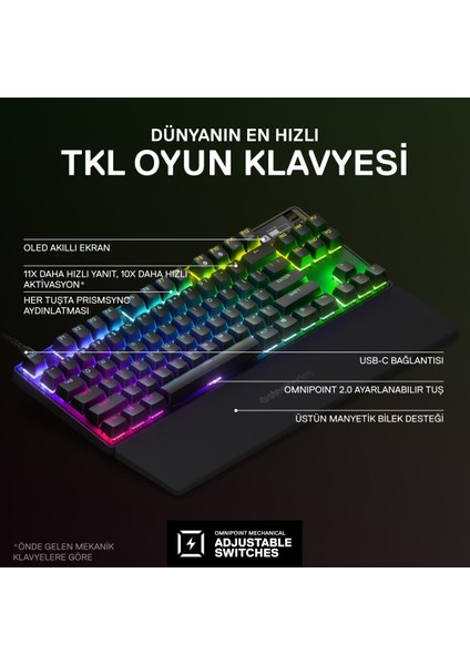 Steelseries Apex Pro Tkl Mekanik Oyun Klavyesi (2023) - Ingilizce Q