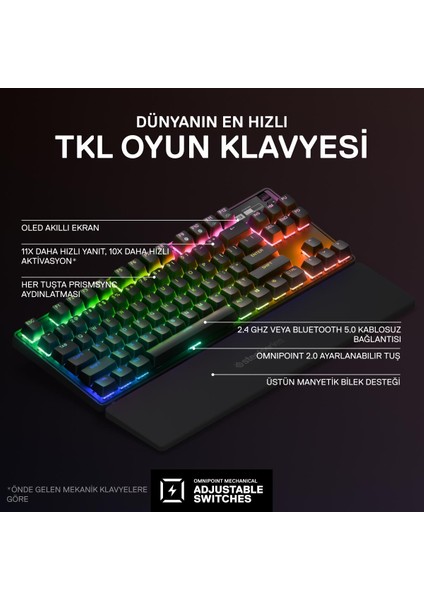 Steelseries Apex Pro Tkl Wireless (2023) Mekanik Oyuncu Klavyesi - Ingilizce Q