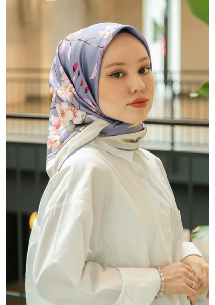 2022 Sezonu 90X90 Sport Twill (Tivil) Eşarp Uygun Eşarp Modelleri Tesettür Nağme 2043-18