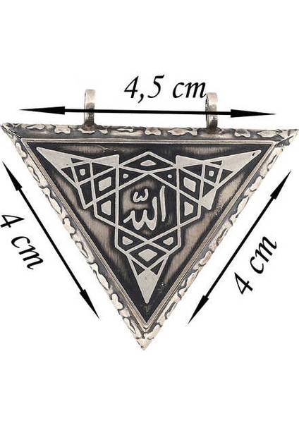 925 Ayar Gümüş Üçgen İçi Açılabilen Muskalık Gümüş Kolye