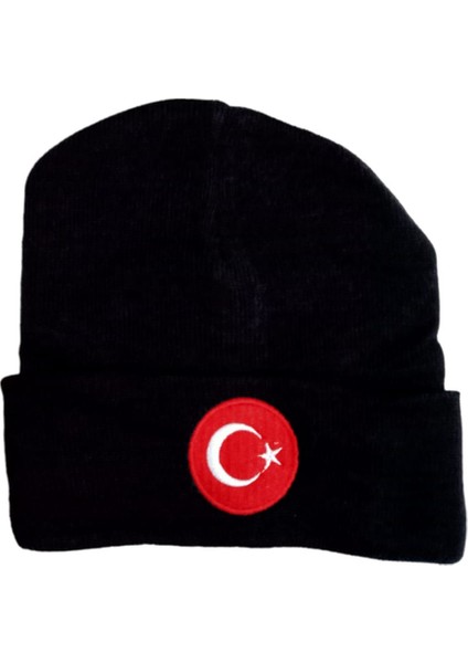 Salarticaret Lacivert Bere Türk Bayraklı Kışlık Akrilik Bere