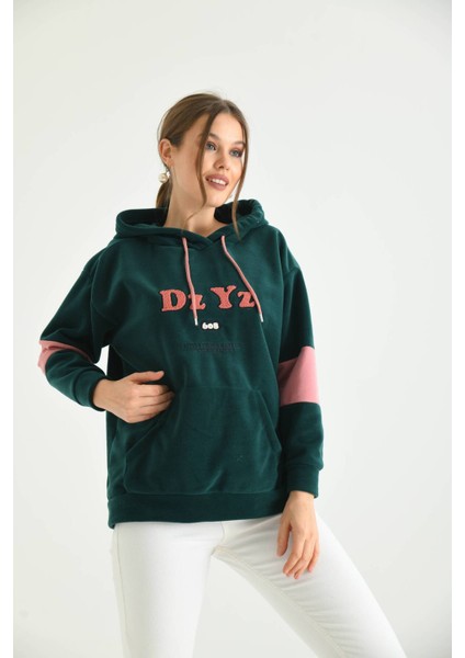 Yeşil Dz Yz 608 Nakışlı Sweatshirt modelleri