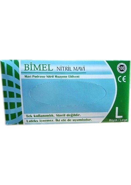 Nitril Pudrasız Mavi Eldiven Large (L) fiyatları
