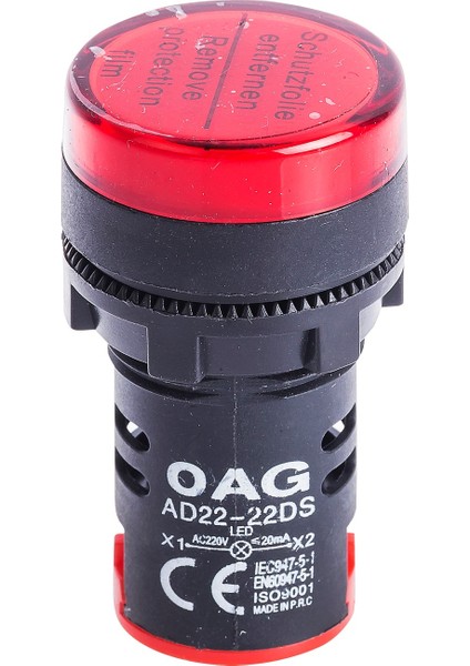Pano Tipi Kırmızı Sinyal Lambası 22 mm