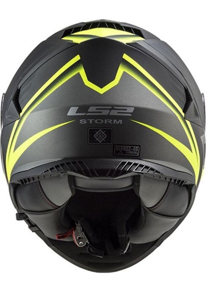 Storm Nerve Mat Siyah Neon Sarı Motosiklet Kask