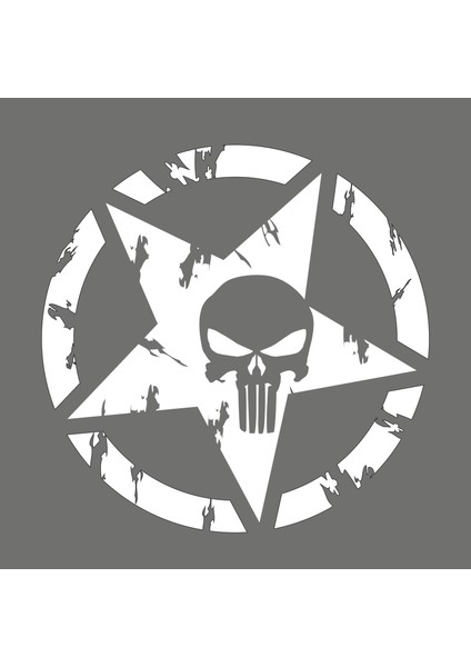 Yıldızlı Punisheroto Araba Sticker fiyatları
