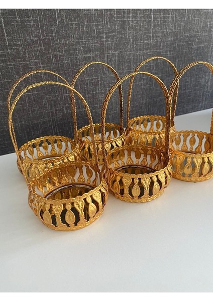 Lüx Gold Serisi Aynalı Motifli Lokumluk, Sunumluk,ikramlik Kahve Yani 6 Adet. fiyatları