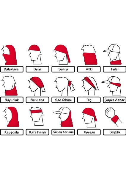 Atatürk Imza Desenli Bandana Boyunluk Outdoor Balaklava