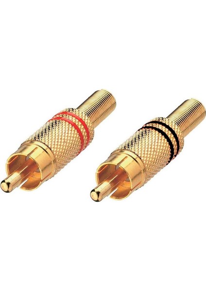 Rca Fiş Erkek Metal Gold (2 Adet) Fully E-338A