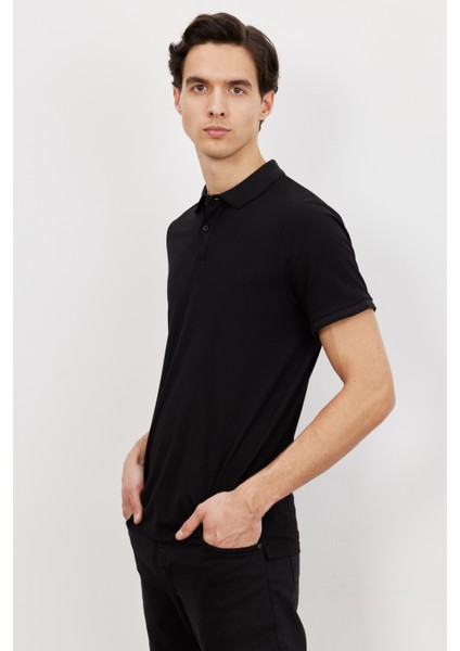 ALTINYILDIZ CLASSICS Erkek Siyah Slim Fit Dar Kesim Polo Yaka Kısa Kollu Basic Tişört fırsatları