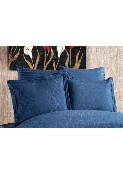 Monaco Bambu Jakar Kumaş Indigo Ikili Oksford 60X80CM Yastık KILIFI-1324