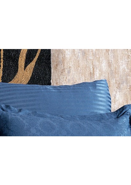 Monaco Bambu Jakar Kumaş Indigo Ikili Oksford 60X80CM Yastık KILIFI-1324