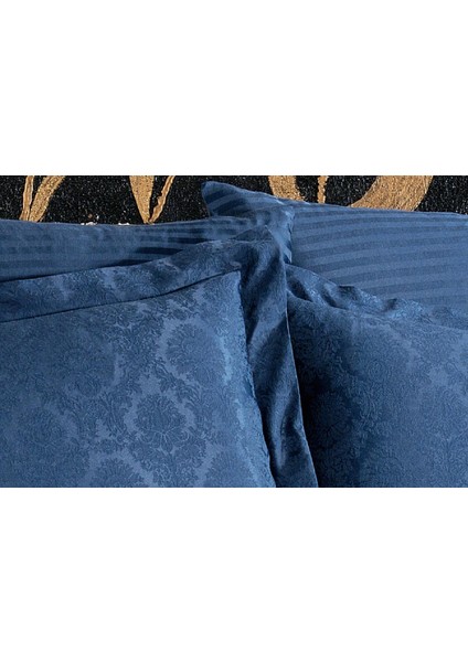 Monaco Bambu Jakar Kumaş Indigo Ikili Oksford 60X80CM Yastık KILIFI-1324