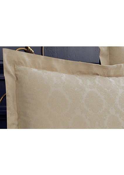 Monaco Bambu Jakar Kumaş Bej Ikili Oksford 60X80 cm Yastık Kılıfı - 1321