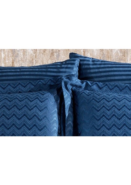 Odesa Bambu Jakar Kumaş Indigo Ikili Oksford 60X80CM Yastık Kılıfı -1329