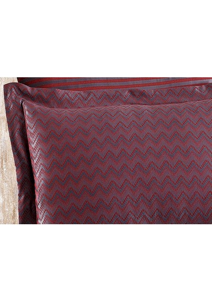 Odesa Bambu Jakar Kumaş Bordo Ikili Oksford 60X80 cm Yastık Kılıfı -1330