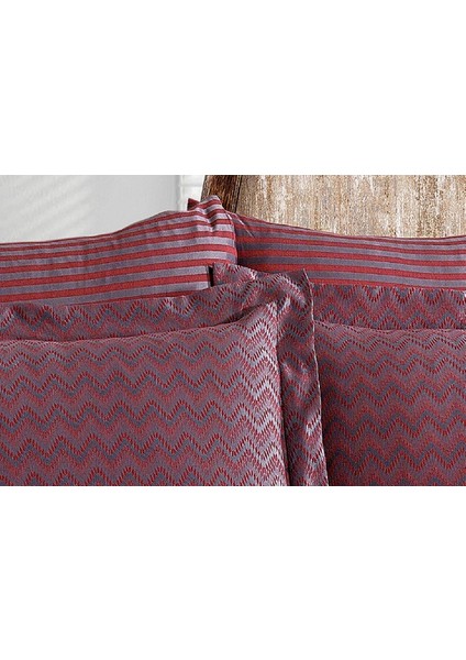 Odesa Bambu Jakar Kumaş Bordo Ikili Oksford 60X80 cm Yastık Kılıfı -1330