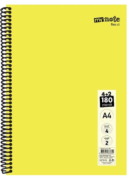 Flex Konulu Defter A4 4+2 180YP MFXKO-4+2-180 30002161 6 Adet