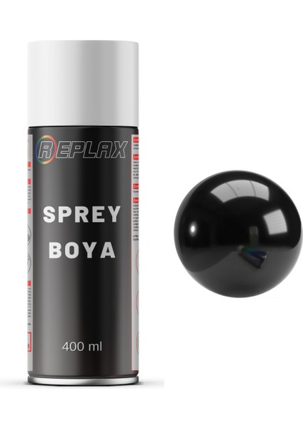 Plastik Boyası Parlak Siyah Sprey Boya 400 Ml