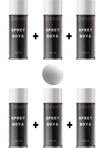 6 Adet Ral 9010 Mat Beyaz Sprey Boya 400 Ml