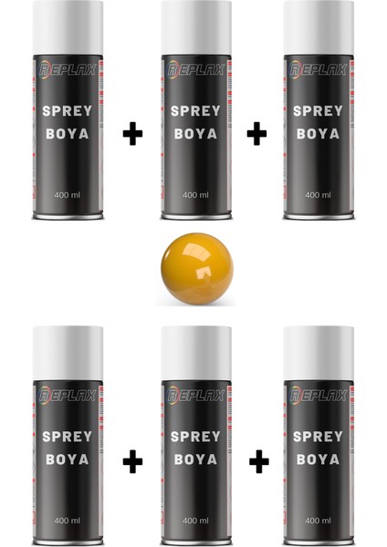 6 Adet Ral 1007 Koyu Nergiz Sarı Sprey Boya 400 Ml