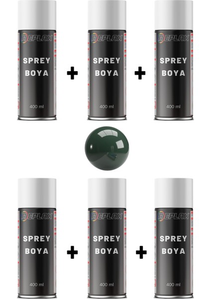 6 Adet Ral 6005 Yosun Yeşil Sprey Boya 400 Ml