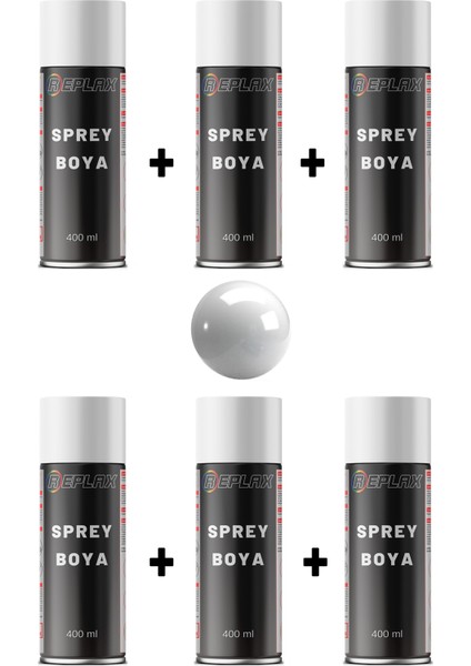 6 Adet Ral 7035 Açık Gri Sprey Boya 400 Ml