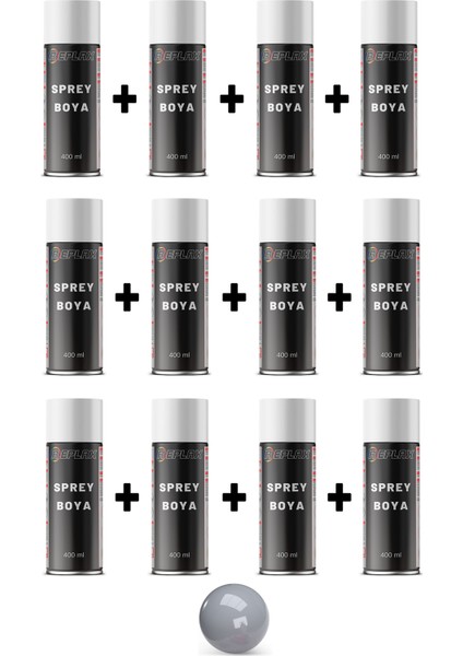 12 Adet Ral 7040 Beton Gri Sprey Boya 400 Ml