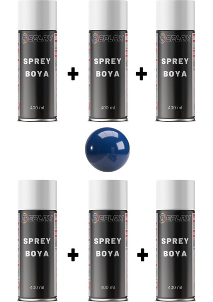 6 Adet Ral 5017 Trafik Mavi Sprey Boya 400 Ml