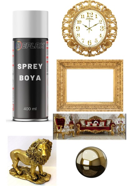 Altın Varak Masa Sandalye Tablo Kenarı Sprey Boyası 400 Ml