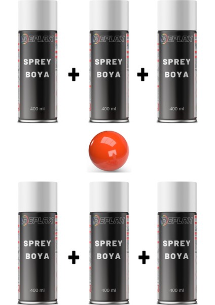 6 Adet Ral 2004 Turuncu Sprey Boya 400 Ml