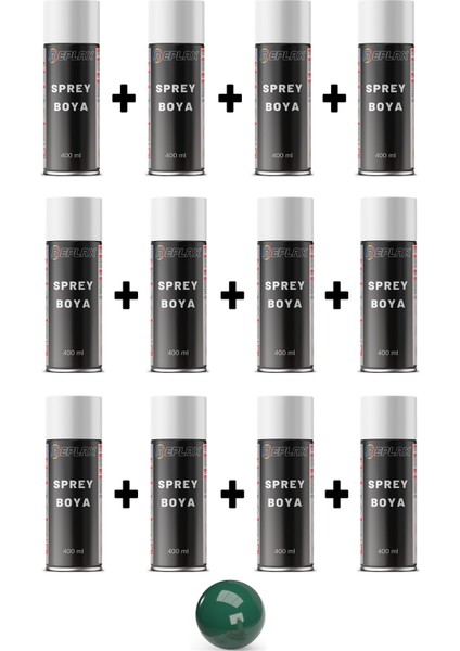 12 Adet Ral 6016 Türk Yeşili Sprey Boya 400 Ml