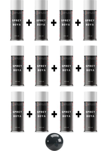 12 Adet Ral 7016 Antrasit Gri Sprey Boya 400 Ml