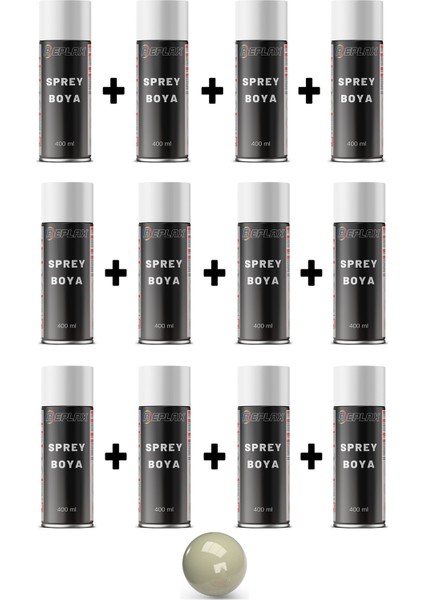 12 Adet Ral 7032 Çakıl Gri Sprey Boya 400 Ml