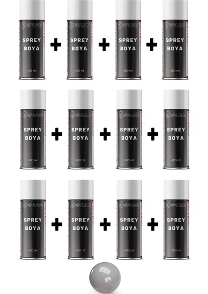 12 Adet Ral 8802 Gümüş Sprey Boya 400 Ml