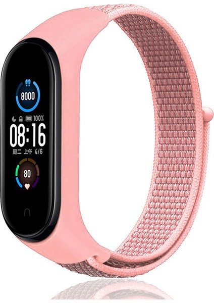 Xiaomi Mi Band 5-6-7 Hasır Örgü Desenli Esnek Kordon Kayış - KY47