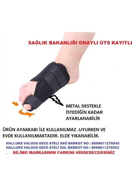 Baş Parmak Eğriliği Aparat Kemik Bunyon Gece Ateli 1 Çift